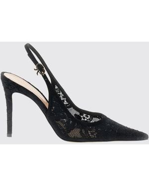 Gianvito Rossi Claudia Slingback-Pumps Von Aus Floraler Spitze Mit Hohem Stiletto-Absatz - Schwarz