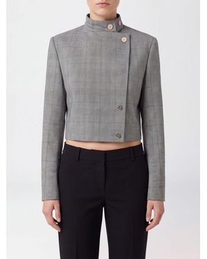 Sportmax Double-Breasted Prince Of Wales Check Blazer - Grey
