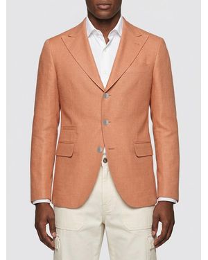Brunello Cucinelli Wool And Cotton Single-Breasted Blazer - Pink