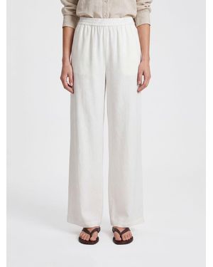 Max Mara Volontà High-Waisted Silk Palazzo Pants With Elastic Waist - White