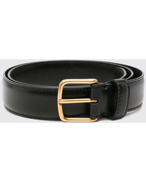 The Row Adjustable Smooth Bovine Leather Belt With Pin-Buckle Fastening - Black