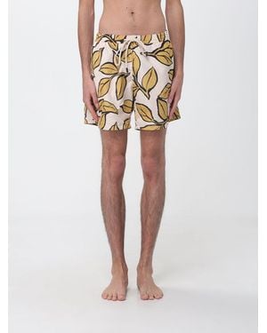 NOM Floral Print Polyester Swim Shorts With Drawstring Waist - White