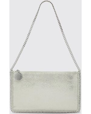 Stella McCartney Falabella Laminated Cracked Synthetic Suede Pouch - White
