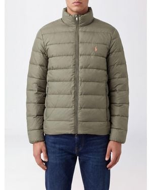 Polo Ralph Lauren Quilted Nylon Bomber Jacket With High Neck And Pony Logo - Green