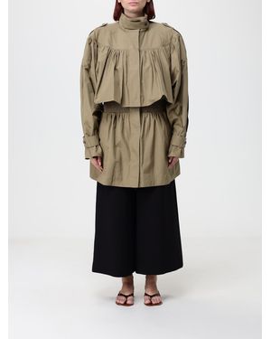 Chloé ChloÉ Trench Impermeable De Algodón Con Cuello Alto Y Charreteras - Neutro