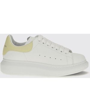 McQueen Bicolor Calfskin Oversize Sneakers - White