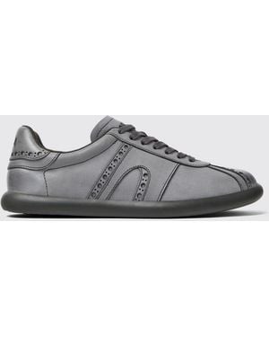 Camper Nachhaltige Low-Top-Sneaker Twins Aus Kalbsleder Mit Broguemuster - Grau