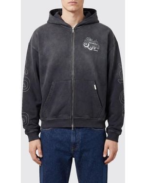 Represent Sudadera Con Cremallera Y Capucha De Algodón Con Estampado Gráfico - Azul