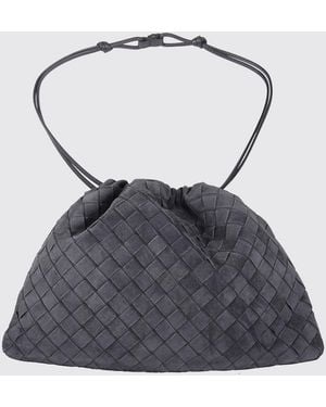 Bottega Veneta Clutch Dustbag De Piel De Ternera Trenzada Con Cordón Ajustable - Azul