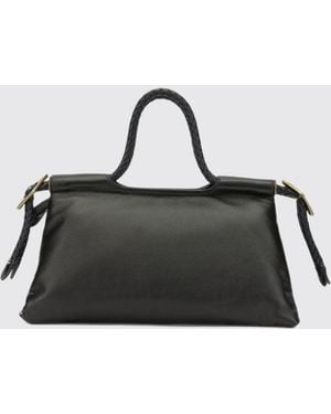 Isabel Marant Pipa Lambskin Handbag With Double Braided Handle - Black
