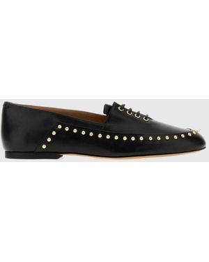 Jil Sander Elyss Smooth Calfskin Ballet Flats With Embroidered Studs - White