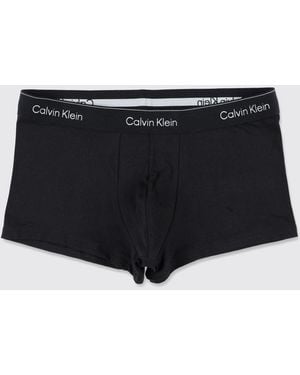 Calvin Klein Two-Pack Of Stretch Cotton Boxer Trunks With Logo Waistband - Black