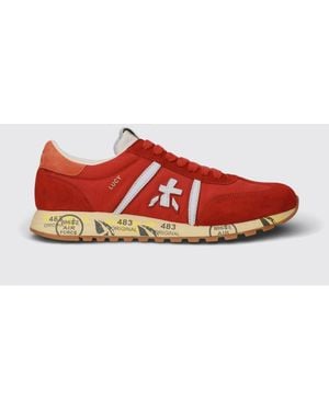 Premiata Lucy Suede And Nylon Sneakers - Red