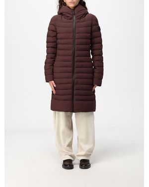 Peuterey Knee-Length Quilted Nylon Down Jacket With Hood And Zip Closure - Red