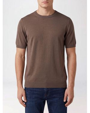 Kangra Short-Sleeved Cotton Crewneck Jumper - Brown