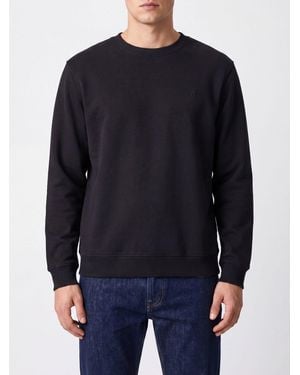 Dondup Cotton Crewneck Sweater With Contrast Logo - Blue