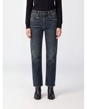 R13 Mid-Rise Straight Five-Pocket Jeans - Blue