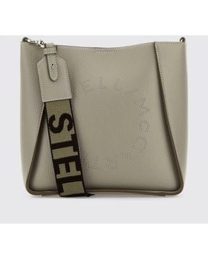 Stella McCartney Grained Faux Leather Bag With Micro Brooch Logo - Grey