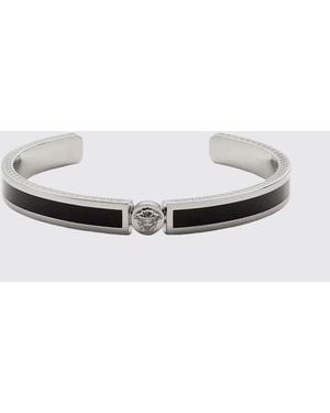 Versace Armreif Aus Emailliertem Messing Mit Medusa-Logo - Weiß