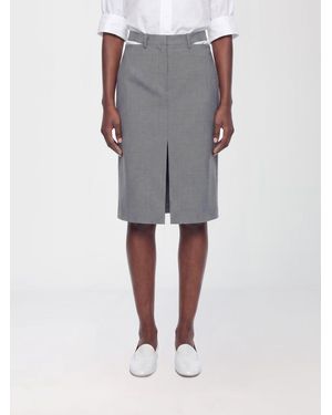 Jil Sander Virgin Wool Midi Skirt - Gray