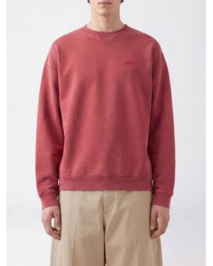 Loewe Rundhals-Sweatshirt Aus Baumwolle Mit Ton-In-Ton Gesticktem Anagramm - Rot