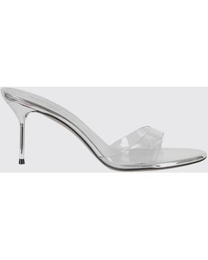 Paris Texas Laminated Leather Lidia Mules - White