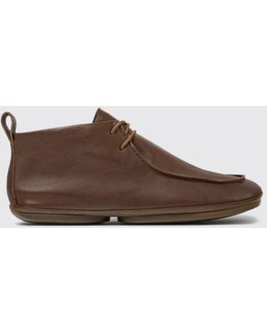 Camper Right Nina Smooth Leather Desert Boots With Tie Fastening - Brown