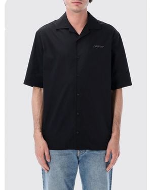 Off-White c/o Virgil Abloh Cotton Bowling Shirt With Cuban Collar And Arrow Logo - Black