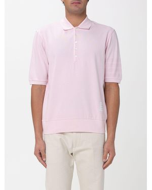 Thom Browne 4-Bar Cotton Polo Shirt - Pink