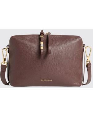 Coccinelle Nory Small Tumbled Leather Crossbody Bag With Zip - Purple