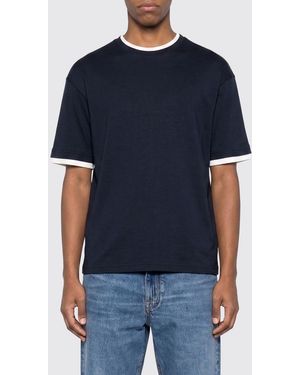 Lardini Cotton Crewneck T-Shirt With Contrast Trims - Blue