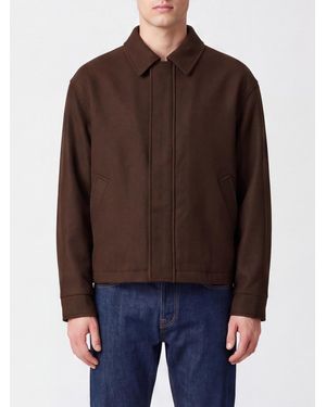 MM6 by Maison Margiela Hemdjacke Aus Wolle Und Baumwolle Mit Verdecktem Verschluss - Braun
