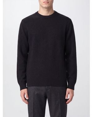 Kangra Wool And Cashmere Blend Crewneck Sweater With Ribbed Trims - Blue