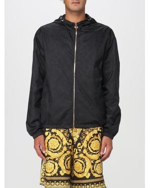 Versace Zip Up Hooded Jacket - Gray