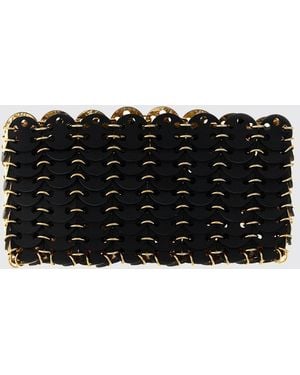 Rabanne Bolso 1969 Nano Flip De Cuero Con Anillas Metálicas - Negro