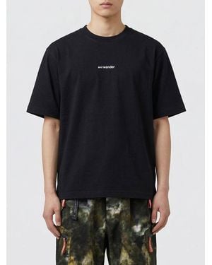 and wander Jersey Crew Neck T-Shirt - Black