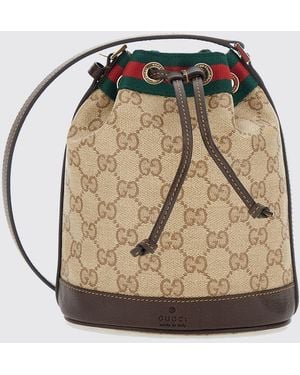 Gucci Minibolso Saco De En Tejido Con Monograma Gg Y Cierre De Cordón - Multicolor