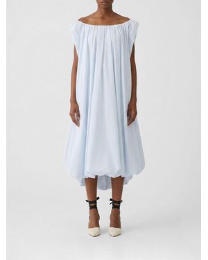 Jacquemus Lavande Striped Cotton Blend Midi Dress - Blue