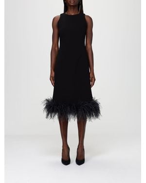 Max Mara Semito Dress With Feathers - Black