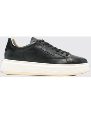 Woolrich Leather And Pony Hair Low-Top Sneakers With A Chunky Sole - Black