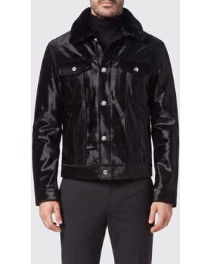 Billionaire Mink Fur Jacket With French Collar And Patch Pockets - Black
