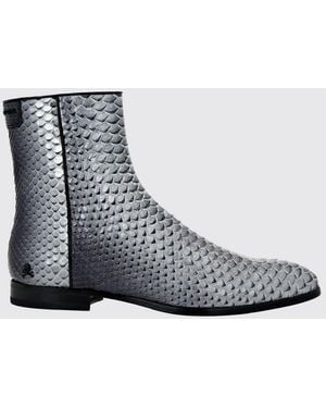 Philipp Plein Botín De Piel De Pitón - Metálico
