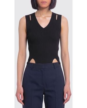 Roberto Collina Cut-Out Viscose Top - Blue