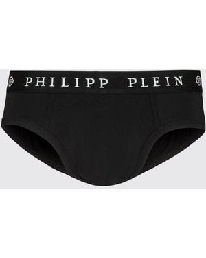 Philipp Plein Stretch Cotton Briefs With Logo - Black