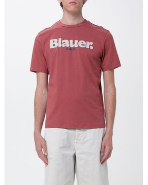 Blauer Cotton T-Shirt With Logo - Red