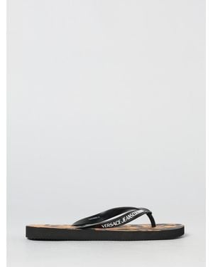 Versace Jeans Couture Rubber Flip Flops With Printed Logo - White