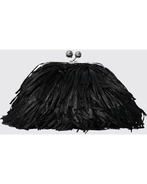 Weekend by Maxmara Fringed Clutch - Black