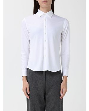 Circolo 1901 Classic Long-Sleeved Slim Fit Cotton Shirt With A Classic Collar - White