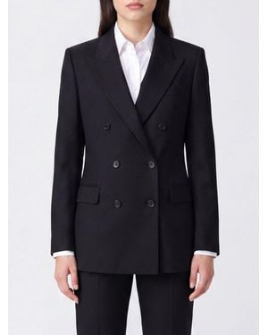 Tagliatore Double-Breasted Virgin Wool Blazer With Peak Lapels - Blue