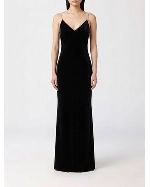 Tom Ford Long Satin Evening Gown With Jewelled Straps - Black